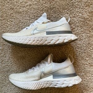 Nike React Cream and Gray Sneakers
